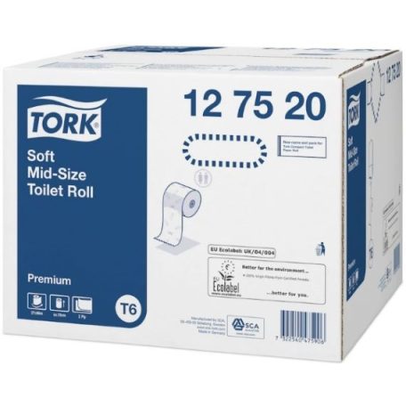 Tork Soft Mid-size toalettpapír - fehér - 127520