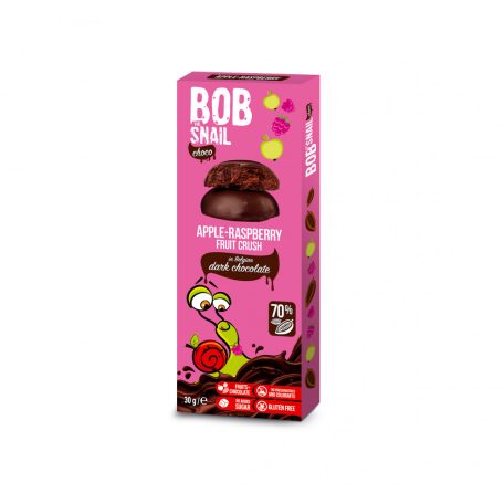 Bob-Snail Gyümölcs snack étcsokoládé alma-málna30g