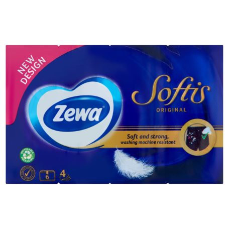 Zewa Softis 4 rétegű papír zsebkendő Classic 6 x 9 db