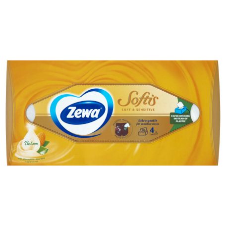 Zewa Softis 4 rétegű dobozos papír zsebkendő Soft&Sensitive 80 db