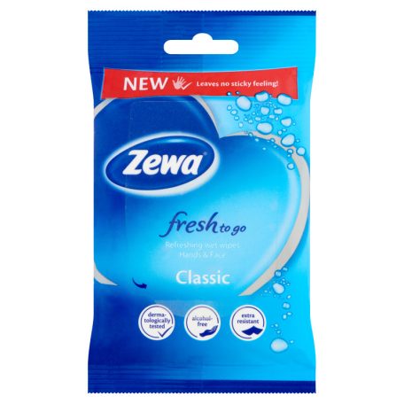 Zewa Fresh to go nedves kéz- és arctörlő kendő classic 10 db