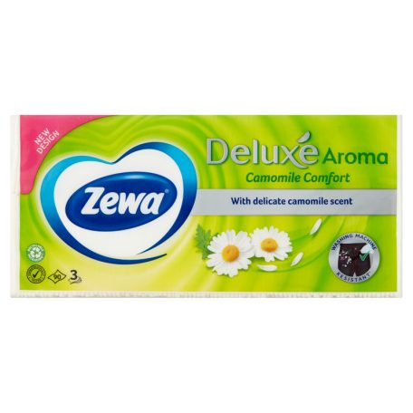Zewa Deluxe 3 rétegű papír zsebkendő Camomile Comfort 90 db