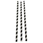 Papír Szívószál fekete - fehér csíkos 8 mm x 230 mm, 250 db / cs