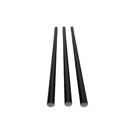 Papír Szívószál fekete 6 mm x 230 mm, 250 db / cs