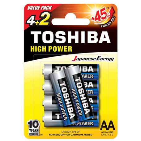 Toshiba alkáli elem AA/6db